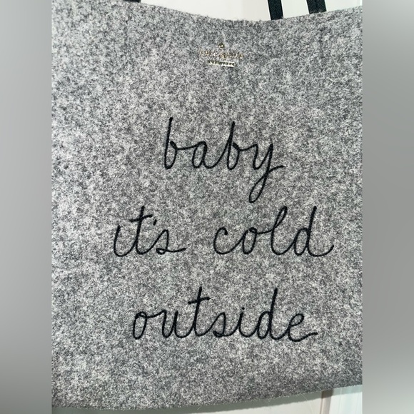 Kate Spade Baby It’s Its Cold Outside Gray Wool Tote ⛄️❄️ - Picture 5 of 9